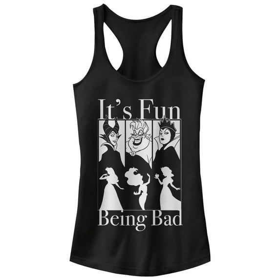 Junior's Disney Princesses Fun Being Bad Wicked Witches Racerback Tank Top Black 2X Large