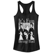 Junior's Disney Princesses Fun Being Bad Wicked Witches Racerback Tank Top Black X Large