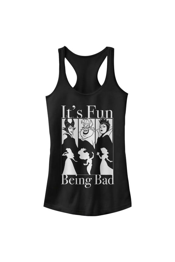Junior's Disney Princesses Fun Being Bad Wicked Witches Racerback Tank Top Black X Large
