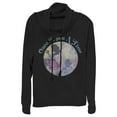 thumbnail image 1 of Junior's Disney Princesses Once Upon a Time Profile  Cowl Neck Sweatshirt Black Small, 1 of 3