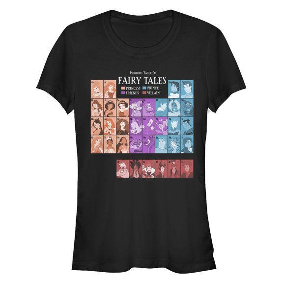 Junior's Disney Princesses Periodic Table Graphic Tee Black Medium