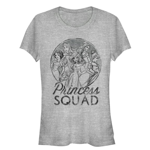 Junior's Disney Princesses Squad  Graphic Tee Athletic Heather Medium