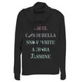 thumbnail image 1 of Junior's Disney Princesses Symbols  Cowl Neck Sweatshirt Black Medium, 1 of 3
