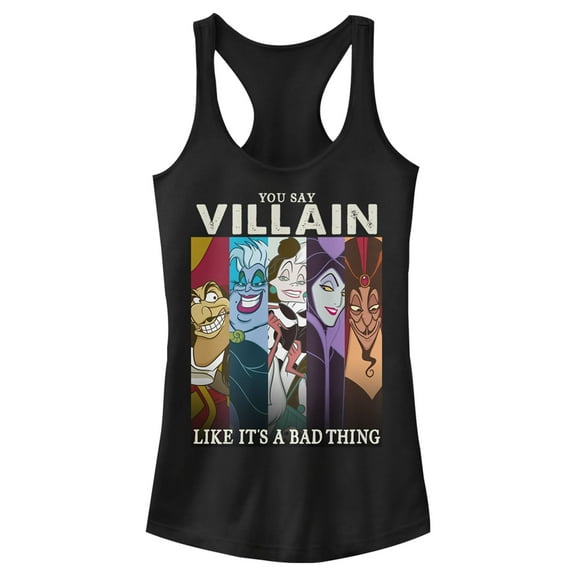 Junior's Disney Villain Not a Bad Thing  Racerback Tank Top Black Medium