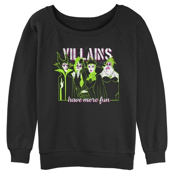 Junior's Disney Villains Have More Fun  Sweatshirt Black 2X Large