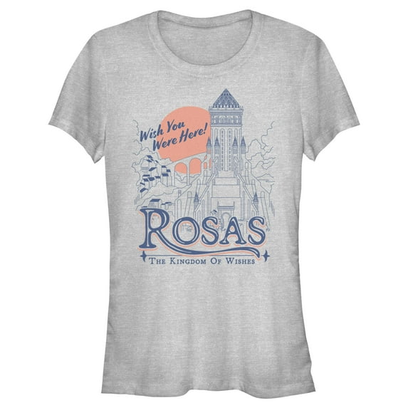 Junior's Disney Wish Rosas The Kingdom of Wishes T-Shirt - Athletic Heather - X Large