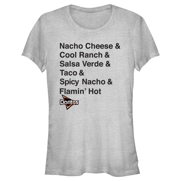 Junior's Doritos Flavors Stack Graphic Tee Athletic Heather Medium