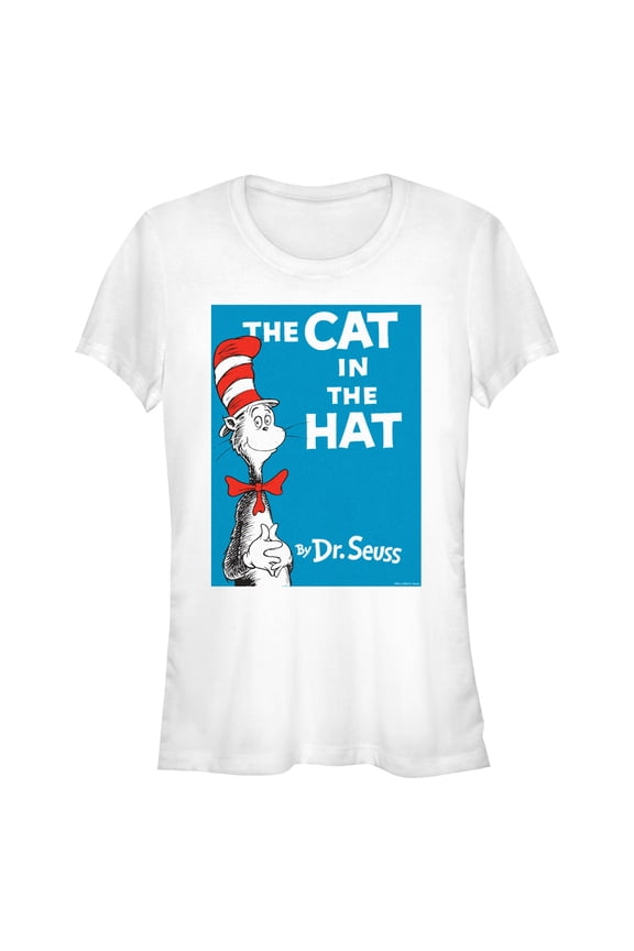 Junior's Dr. Seuss Cat in the Hat Book Cover  Graphic T-Shirt