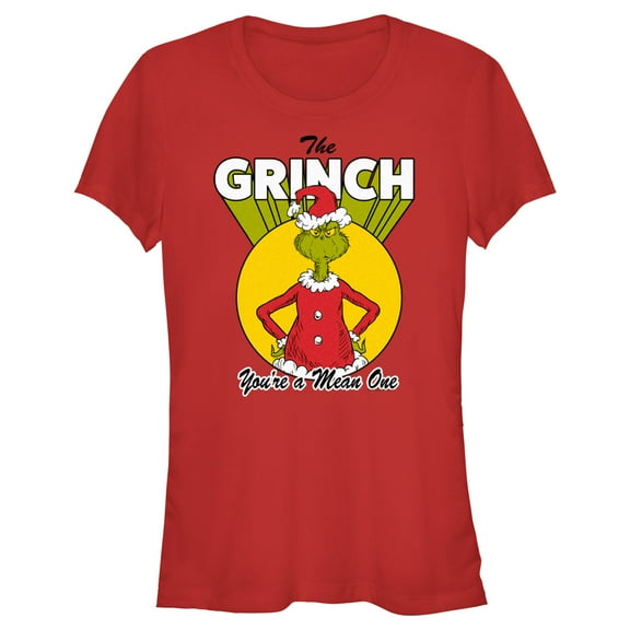 Junior's Dr. Seuss Christmas Grinch You're a Mean One  Graphic T-Shirt