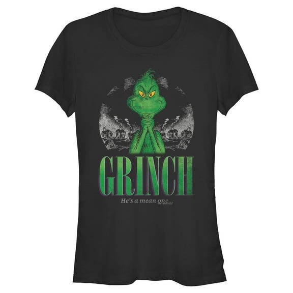 Junior's Dr. Seuss Christmas Grinch You're a Mean One Portrait Graphic T-Shirt
