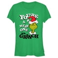 thumbnail image 1 of Junior's Dr. Seuss Christmas Grinch You're a Mean One Portrait  Graphic T-Shirt, 1 of 8