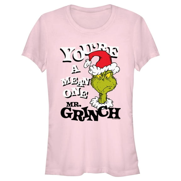 Junior's Dr. Seuss Christmas Grinch You're a Mean One Portrait  Graphic T-Shirt