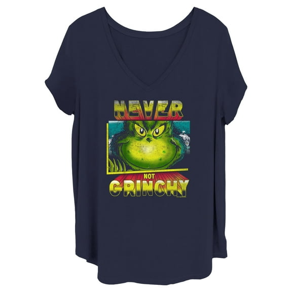 Junior's Dr. Seuss Distressed Never Not Grinchy  Graphic T-Shirt