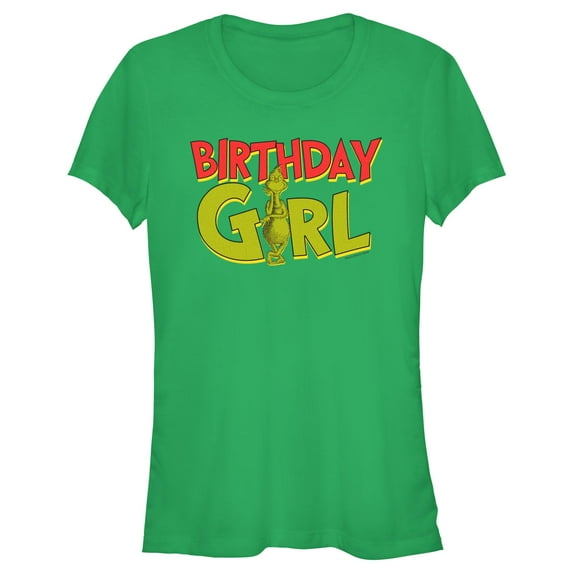 Junior's Dr. Seuss Grinch Birthday Girl Graphic T-Shirt