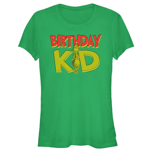 Junior's Dr. Seuss Grinch Birthday Kid  Graphic T-Shirt