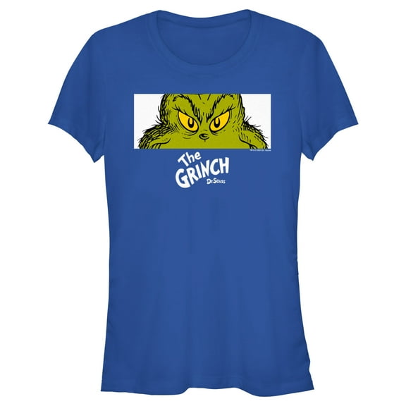 Junior's Dr. Seuss Grinch Eyes Graphic Crop T-Shirt