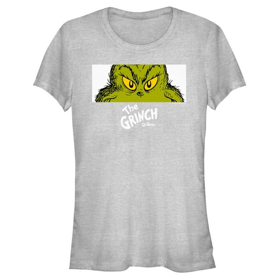 Junior's Dr. Seuss Grinch Eyes Graphic Crop T-Shirt