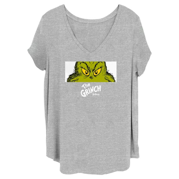 Junior's Dr. Seuss Grinch Eyes Graphic Crop T-Shirt