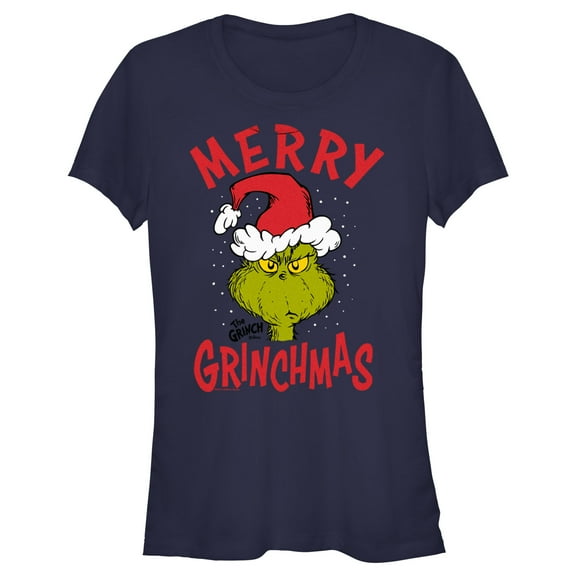 Junior's Dr. Seuss Merry Grinchmas  Graphic T-Shirt