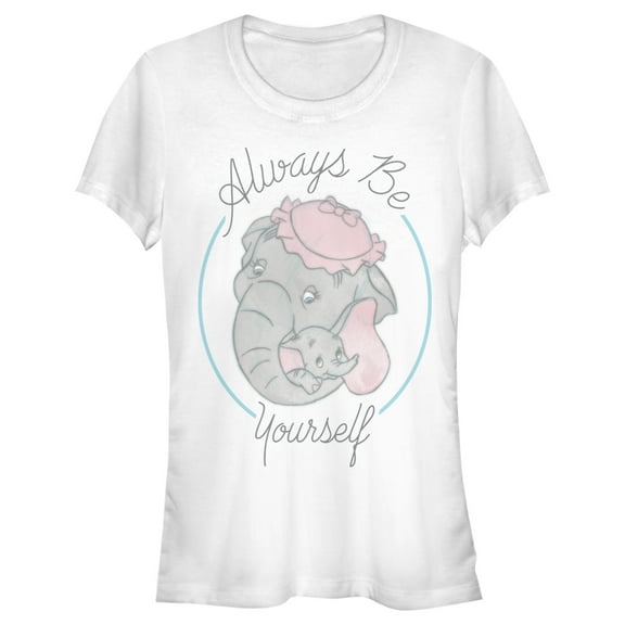 Junior's Dumbo Always Be Yourself  Graphic Tee White 2X Large