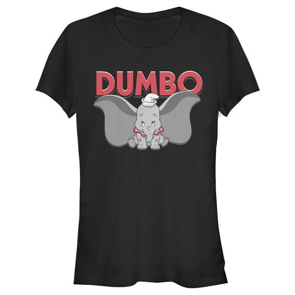 Junior's Dumbo Big Ears  Graphic Tee Black Large