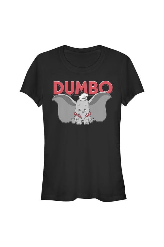Junior's Dumbo Big Ears Graphic Tee Black Large
