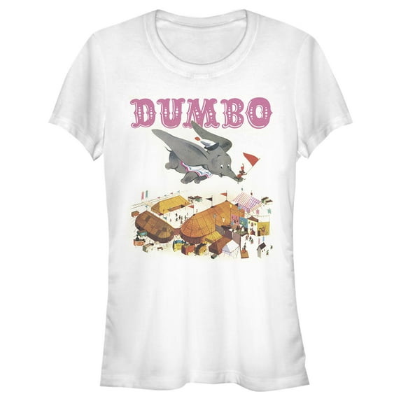 Junior's Dumbo Classic Storybook Cover Graphic Tee White Medium