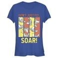 thumbnail image 1 of Junior's Dumbo Don't Just Fly, Soar! Graphic Tee Royal Blue Medium, 1 of 3