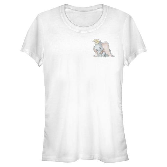 Junior's Dumbo Pocket Hit  Graphic Tee White Medium