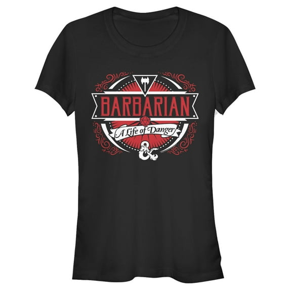 Junior's Dungeons & Dragons Barbarian A Life of Danger Graphic Tee Black Large