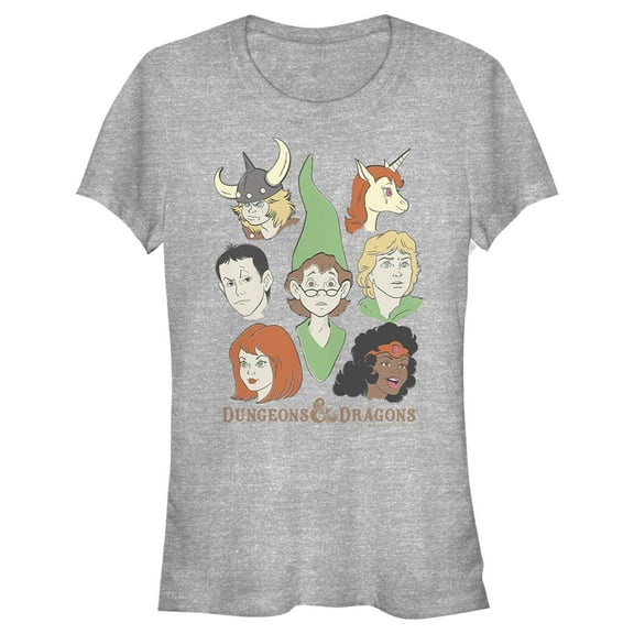 Junior's Dungeons & Dragons Cartoon Favorite Players  Graphic Tee Athletic Heather Small