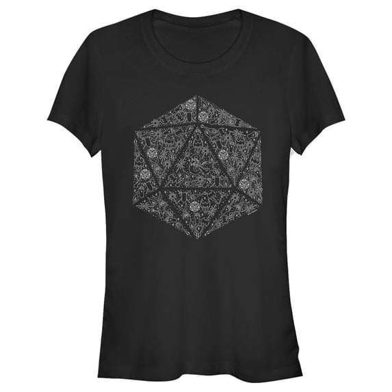 Junior's Dungeons & Dragons Dice Symbol Collage Graphic Tee Black Small