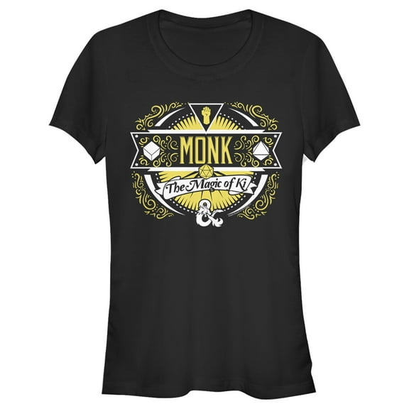 Junior's Dungeons & Dragons Monk Magic of Ki Badge  Graphic Tee Black Small