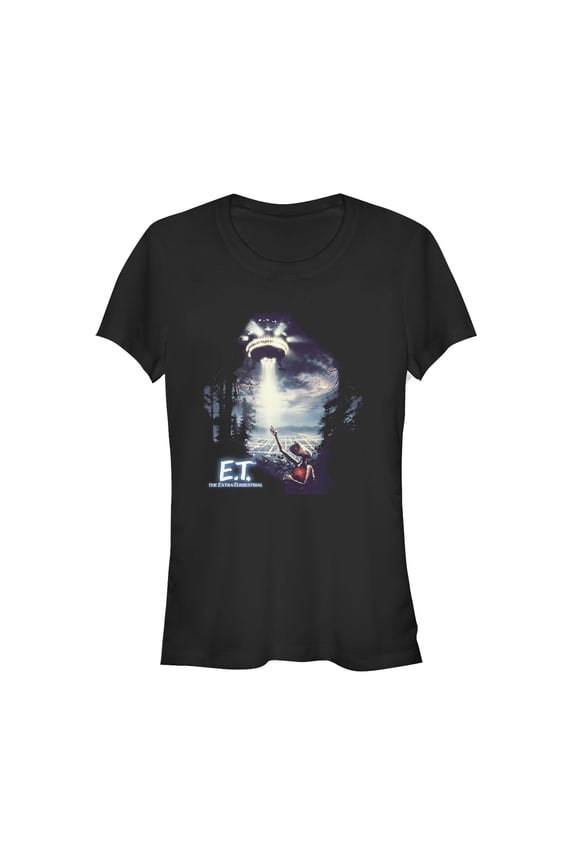 Junior's E.T. the Extra-Terrestrial Alien Going Home Graphic Tee Black Medium