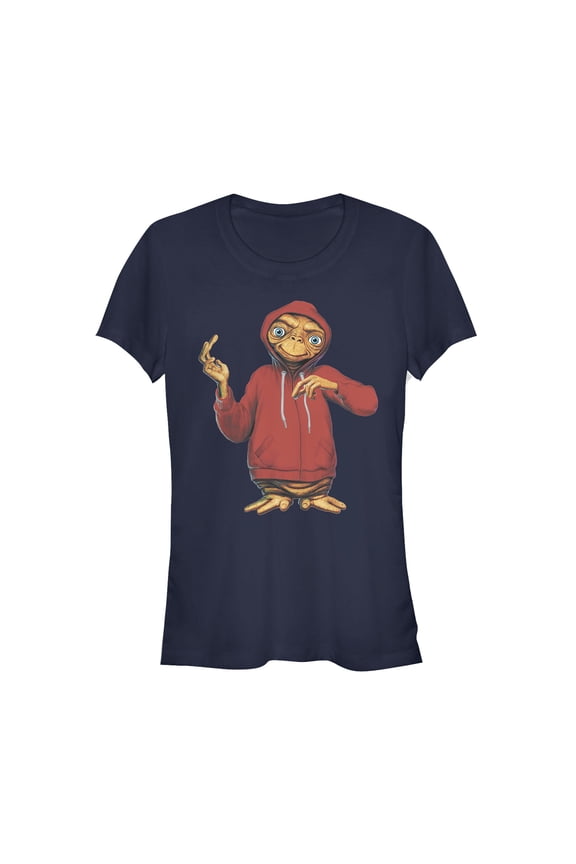 Junior's E.T. the Extra-Terrestrial Alien in Disguise  Graphic Tee Navy Blue Medium