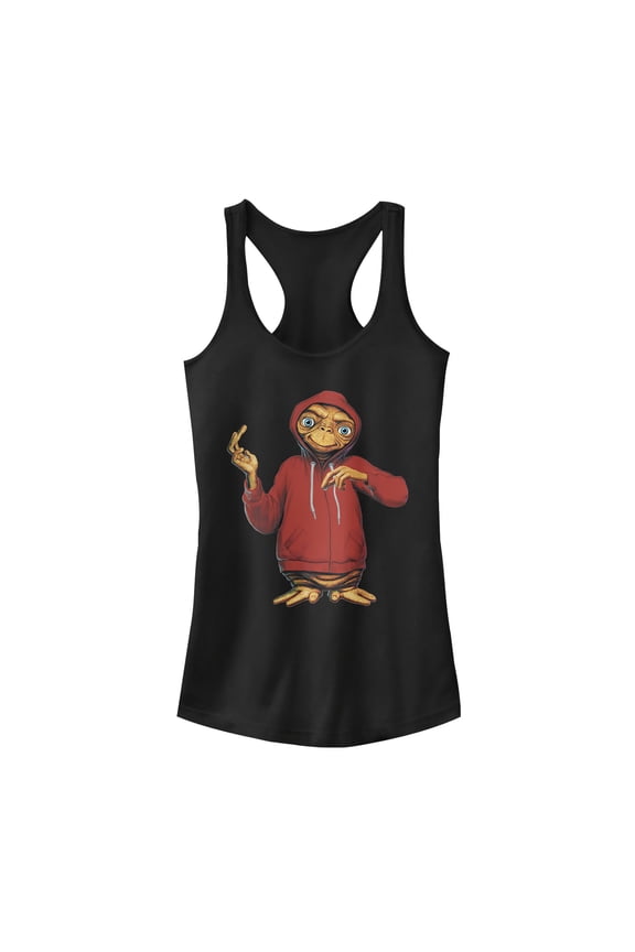 Junior's E.T. the Extra-Terrestrial Alien in Disguise Racerback Tank Top Black Medium