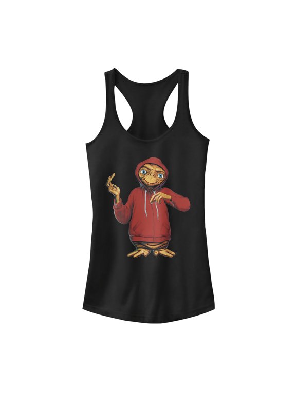 Junior's E.T. the Extra-Terrestrial Alien in Disguise Racerback Tank Top Black X Large