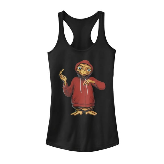 Junior's E.T. the Extra-Terrestrial Alien in Disguise  Racerback Tank Top Black X Small