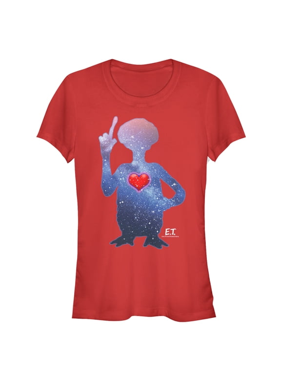 Junior's E.T. the Extra-Terrestrial Galactic Alien Heart Graphic Tee Red X Large