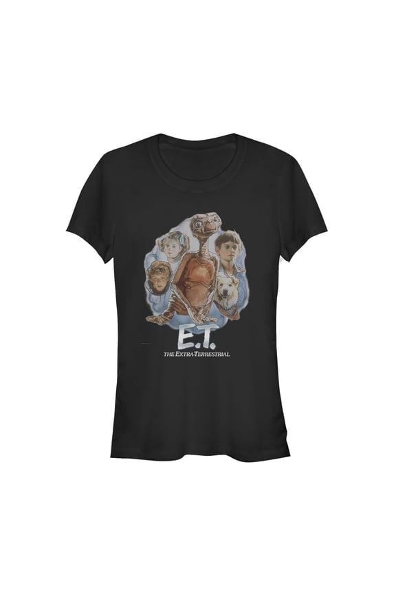 Junior's E.T. the Extra-Terrestrial New Family Graphic Tee Black Large