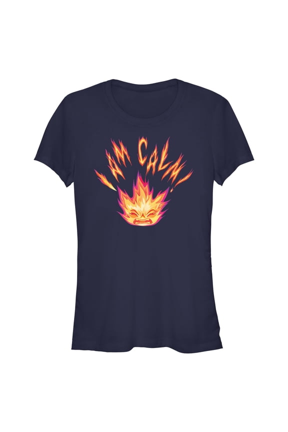 Junior's Elemental Ember I am Calm  Graphic Tee Navy Blue Medium