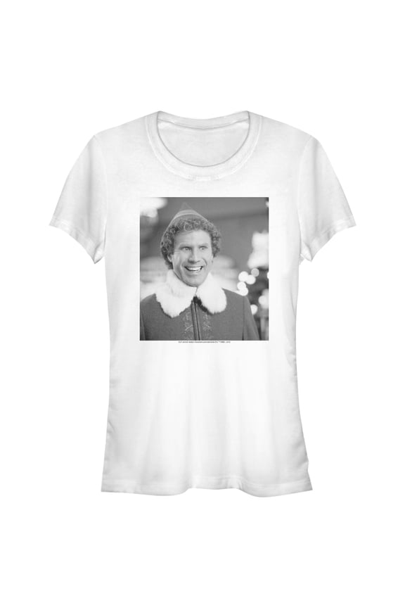 Junior's Elf Buddy Classic Portrait Graphic Tee White Small