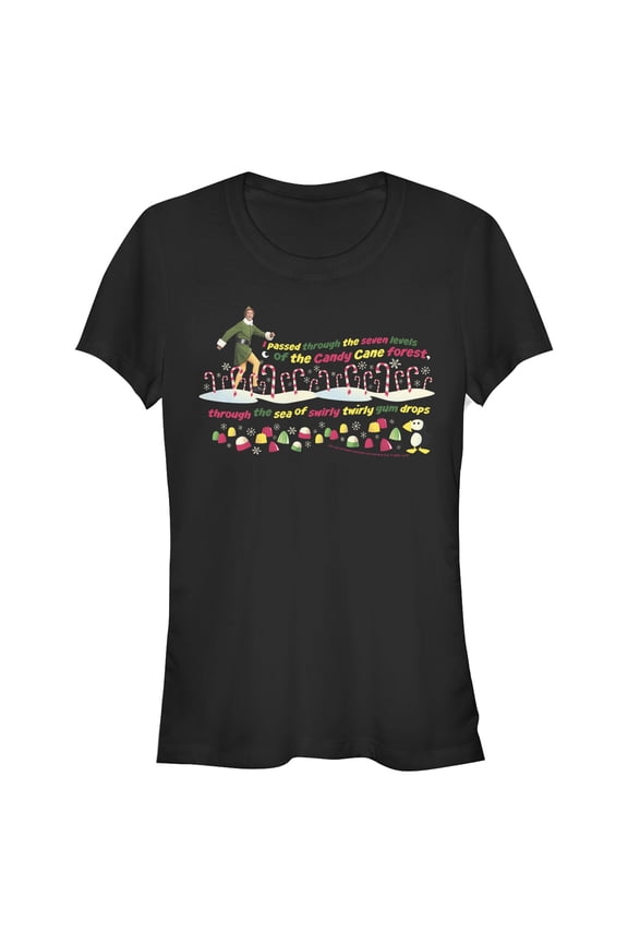 Junior's Elf Buddy's Journey to NYC Graphic Tee Black Large