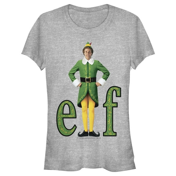 Junior's Elf Buddy the Logo Graphic Tee Athletic Heather Large