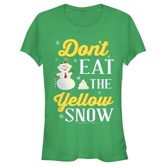 Junior's Elf Don't Eat Yellow Snow Graphic Tee Kelly Green X Large