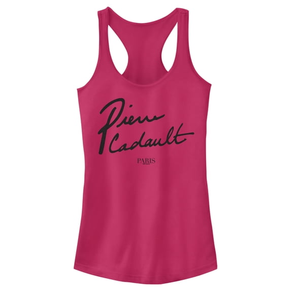Junior's Emily in Paris Pierre Cadault Racerback Tank Top Dark Pink X Small