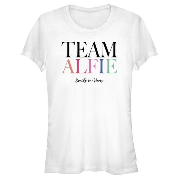 Junior's Emily in Paris Team Alfie Graphic Tee White X Large