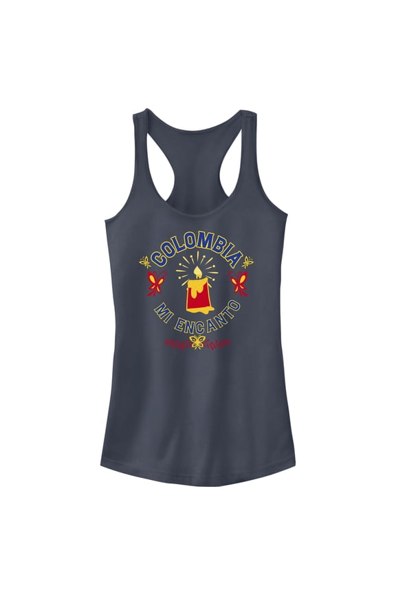 Junior's Encanto Colombia Mi Encanto Candle Racerback Tank Top Indigo X Small