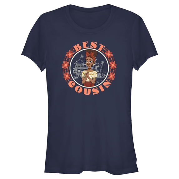 Junior's Encanto Dolores Best Cousin Circle Graphic Tee Navy Blue Medium