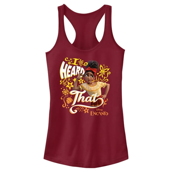 Junior's Encanto Dolores I Heard That Racerback Tank Top Scarlet X Small